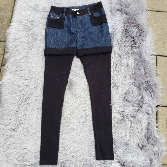 Alberto Makali 2-Tone Denim Shorts & Tights size 8 - Picture 1 of 4